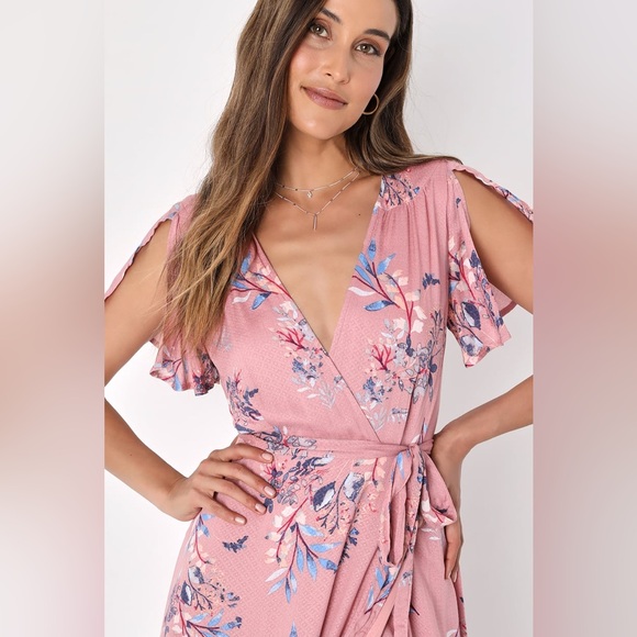 Fiorire Tose Floral print wrap Maxi Dress Sz L - Picture 8 of 8